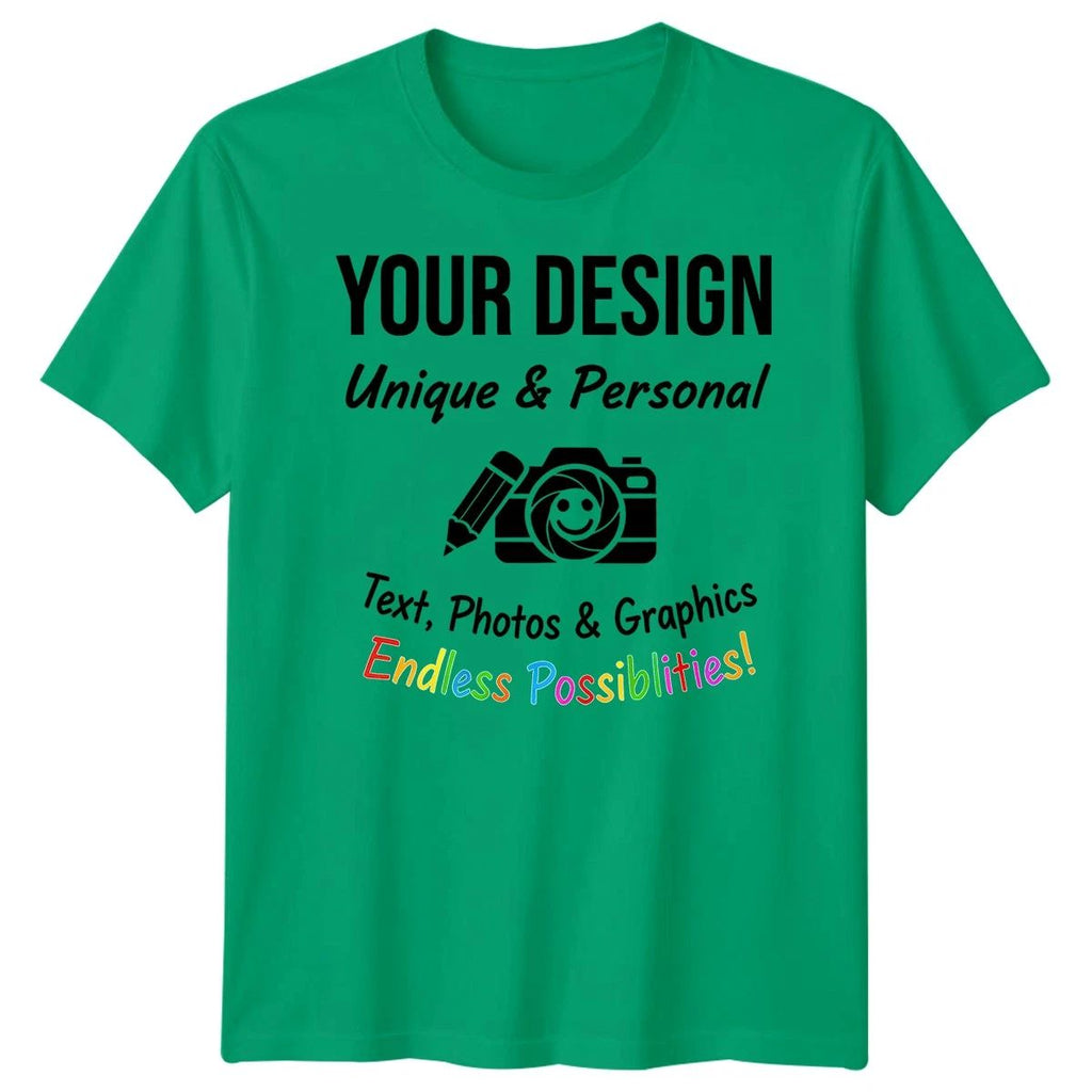 Custom T-Shirt for Men, Women & Kids  - Add Your Text or Photo - Durable Print