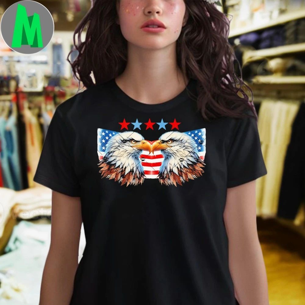 American Flag Bald Eagle 4th Of July Patriotic Shirt