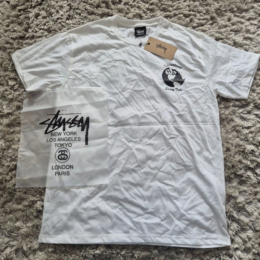White Stussy Graphic Tshirt Size large With Tags Streetwear Casual