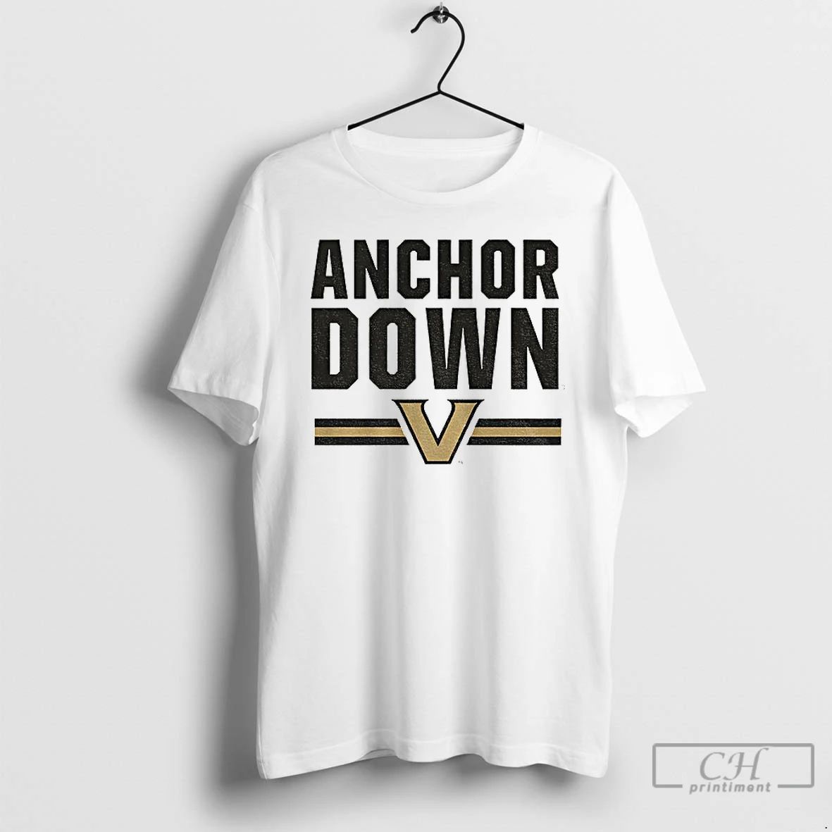 Classic Vanderbilt Commodores Football Anchor Down Logo T Shirts