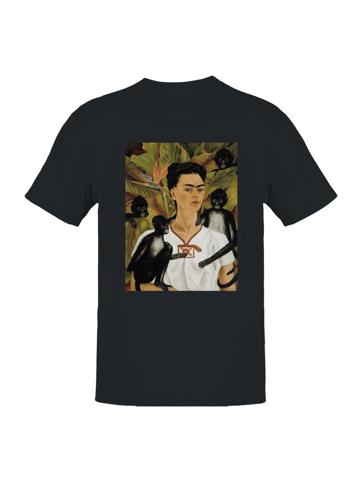 Frida Kahlo Woman with Monkeys in a Tropical Setting Men's T-shirt