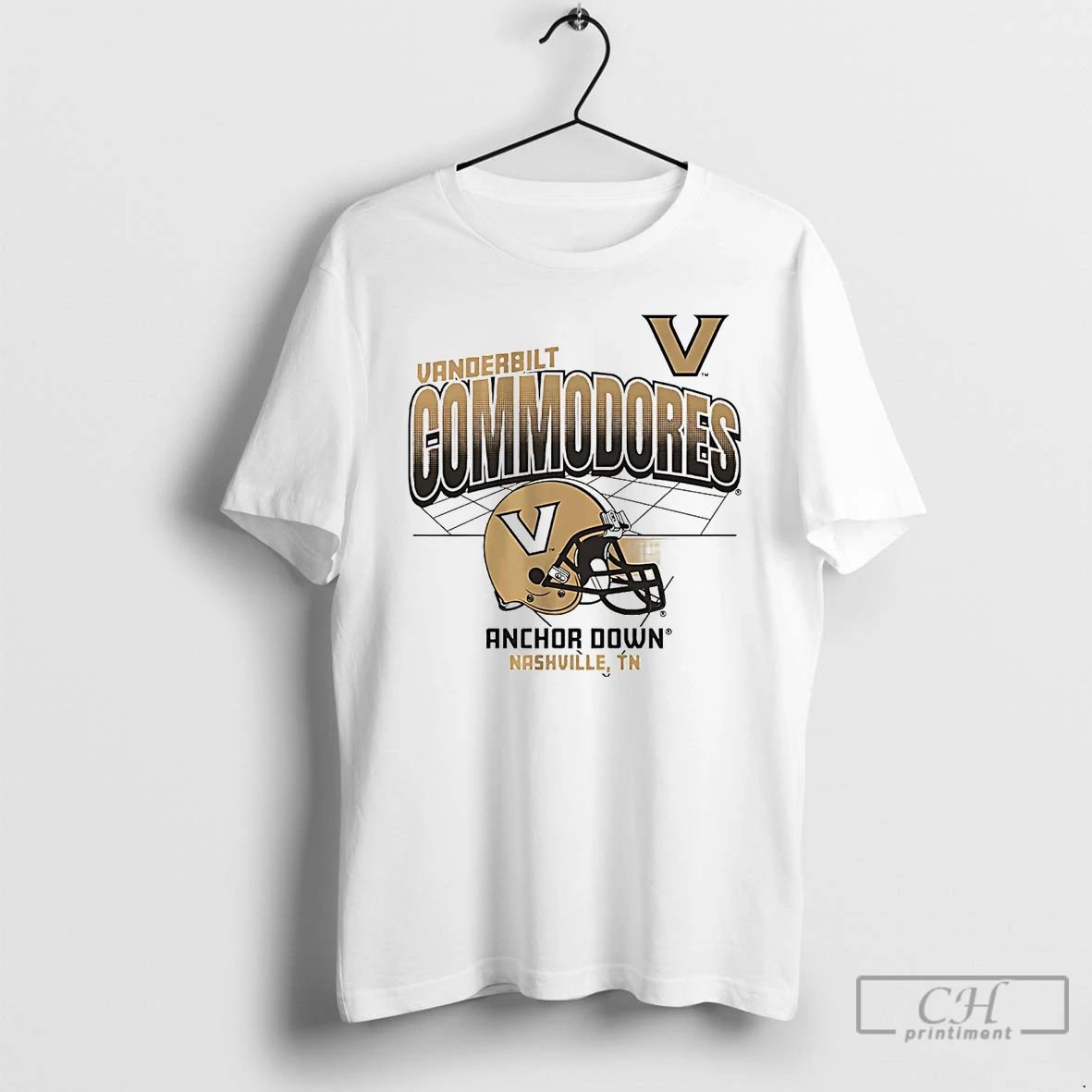 Classic Vanderbilt Commodores Helmet Anchor Down Nashville T Shirts