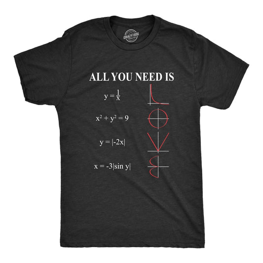 Mens All You Need Is Love Equation T Shirt Funny Nerdy Math Tee