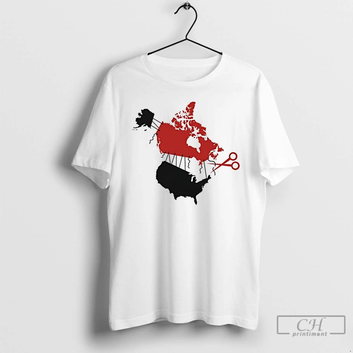 Premium Cutting Ties American Map T Shirts