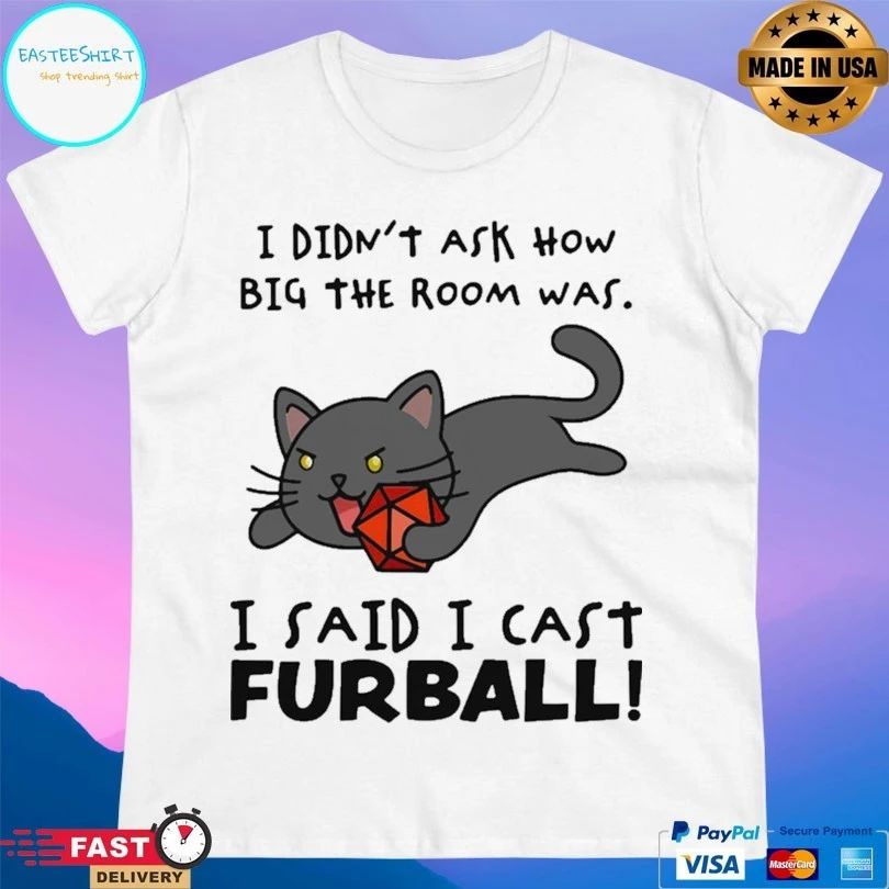 Cat I Didn’t Ask How Big The Room Was I Said I Cast Fireball T-shirt