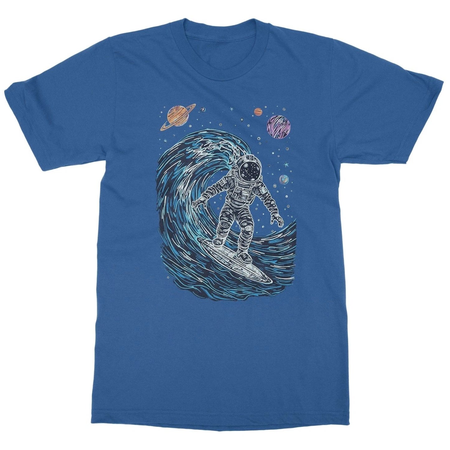 Surfing Cosmic Waves - Colorful Astronaut Cute Space Unisex T-Shirt