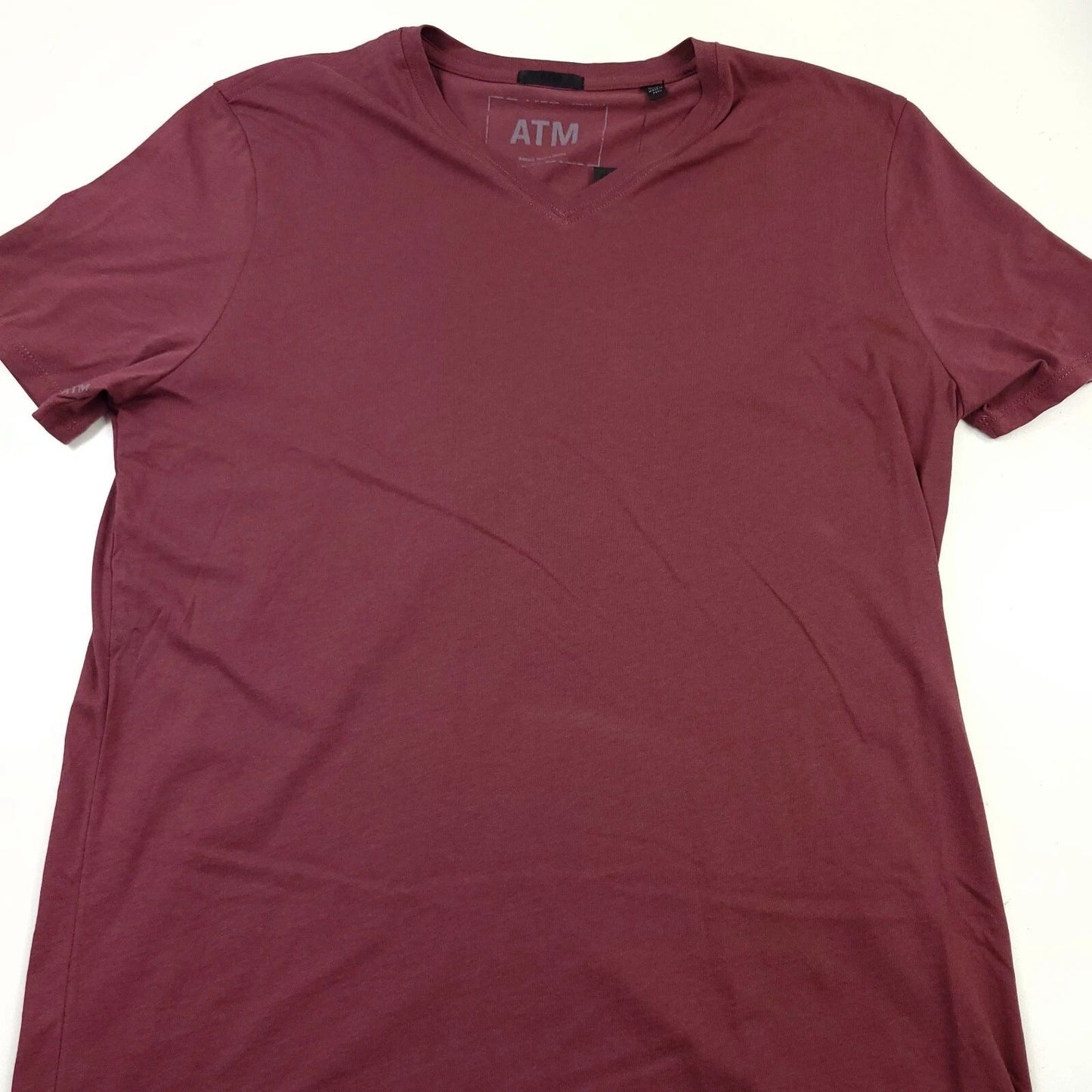 ATM Anthony Thomas Melillo V-Neck Tee T-Shirt in Cordovan Red Mens Size 2XL