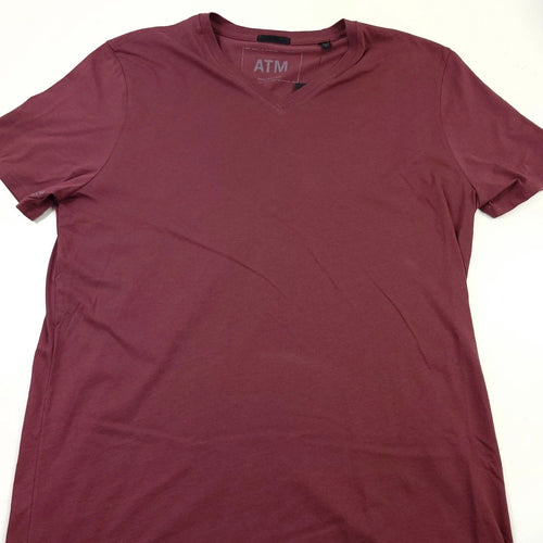 ATM Anthony Thomas Melillo V-Neck Tee T-Shirt in Cordovan Red Mens Size 2XL