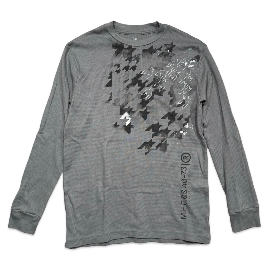 Marc Ecko Long Sleeve Houndstooth Graphic Shirt