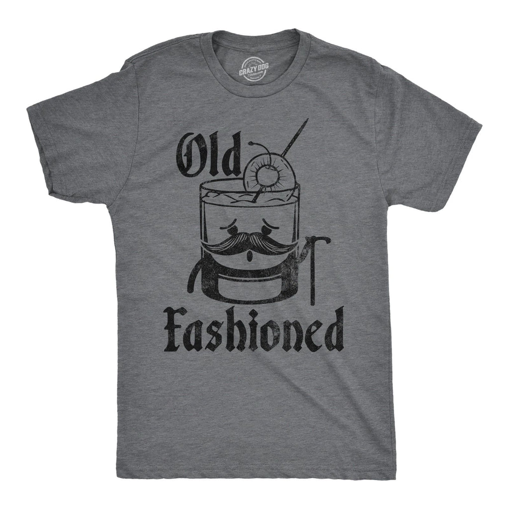 Mens Funny T Shirts Old Fashioned Sarcastic Liquor Graphic Novelty Tee for Men