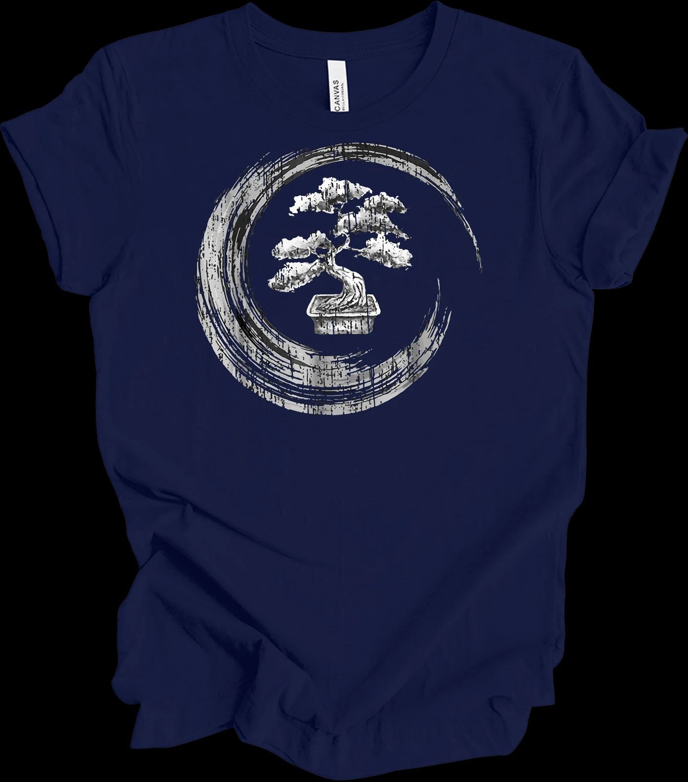Bonsai Tree Enso Circle Zen Calligraphy Japanese Art Vintage T-Shirt Gift