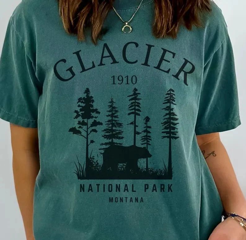 Glacier National Park Montana Comfort Tee Shirt Souvenir Gift Travel