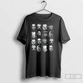 Classic Hallowen Legends Collage Of Faces Of Classic Horror Movie Villains T Shirts