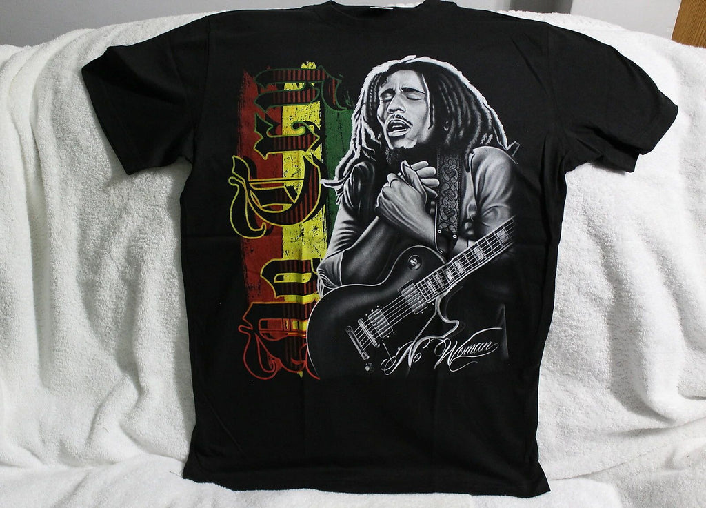 BOB MARLEY GUITAR NO CRY NO WOMAN REGGAE JAMAICA RASTA T-SHIRT SHIRT