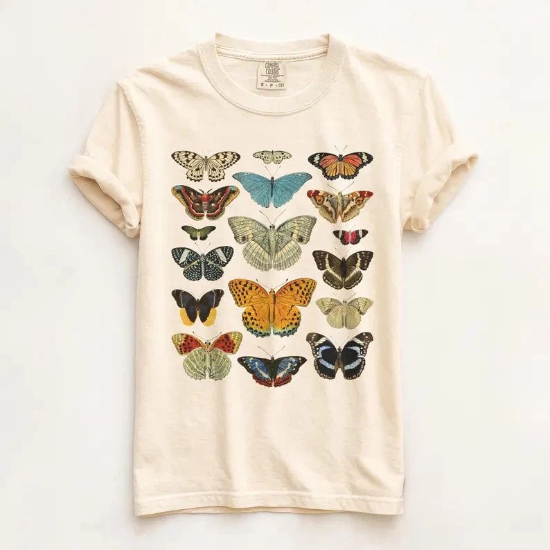 Cottagecore Butterfly Comfort Tee Aesthetic Nature Core Soft Graphic Shirt