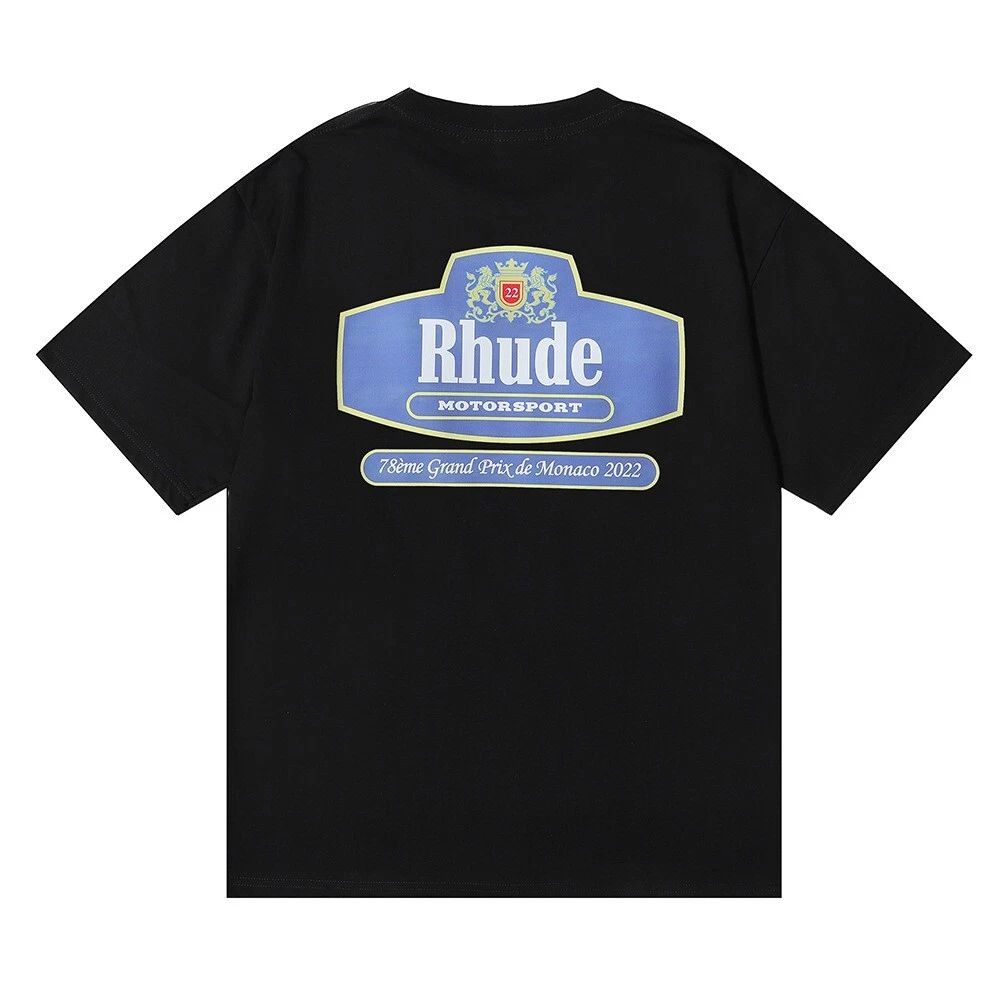 RHUDE NEW Men Women High Quality Loose Leisure Cotton Short Sleeve T-Shirt M-2XL