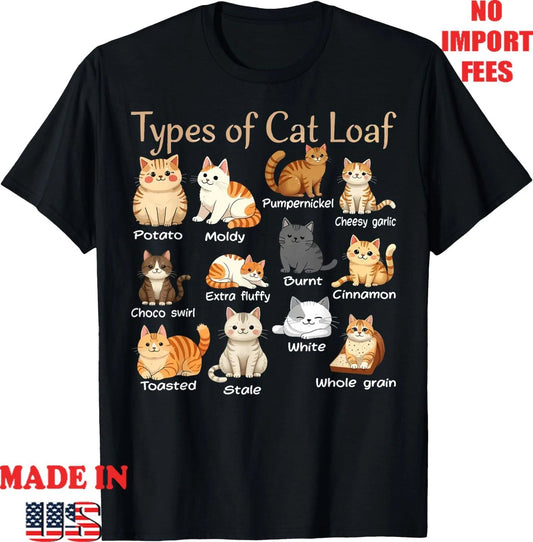Types of Cat Loaf Cute Kitten Kawaii Cats, Cat Lover T-Shirt, UNISEX TEE