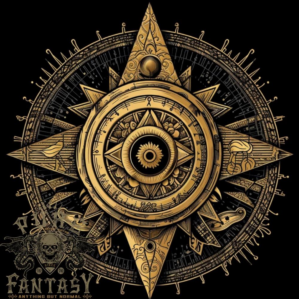 A Fantasy Gold Compass Mens Light Cotton T-Shirt