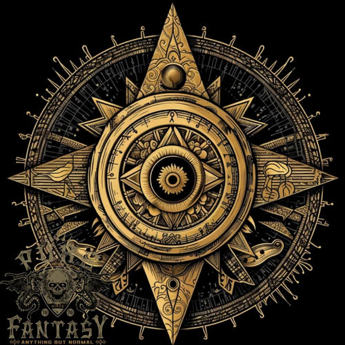 A Fantasy Gold Compass Mens Light Cotton T-Shirt