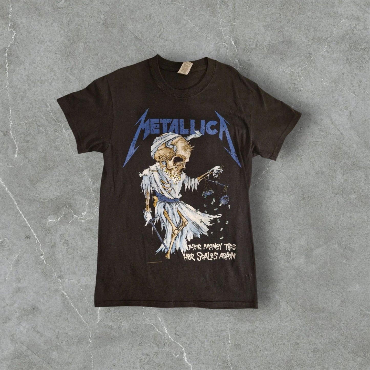 Modern Metallica Their Money Tips Her Scales Again Shirt Gildan Size S