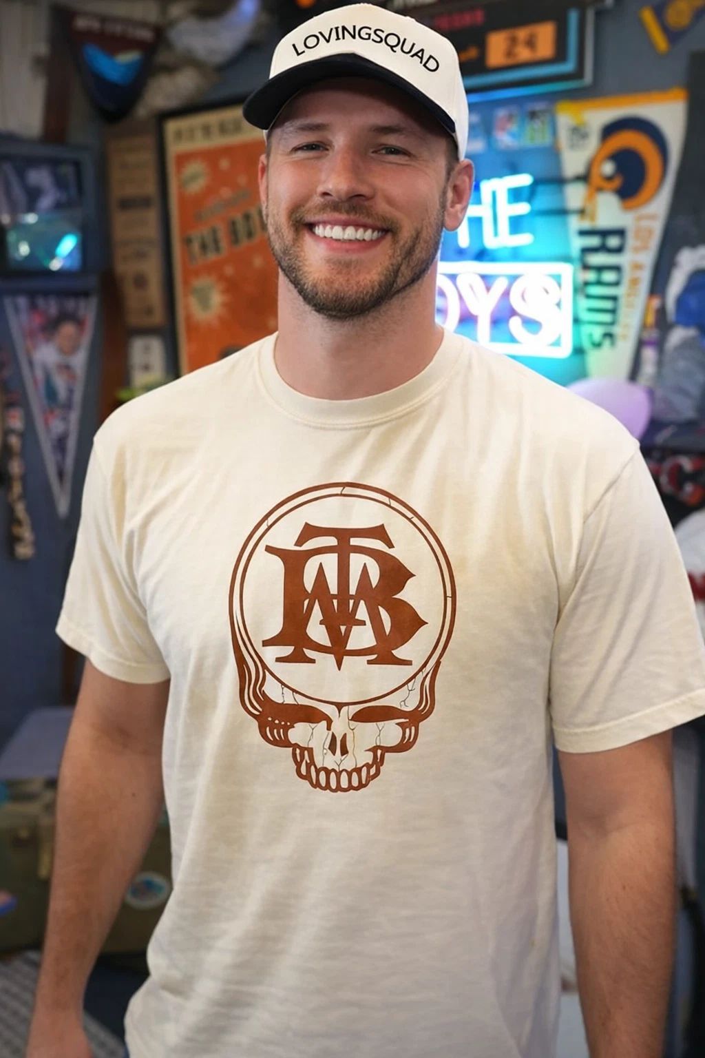 TB Skull Logo Graphic T-Shirt Vintage Gothic Streetwear Tee