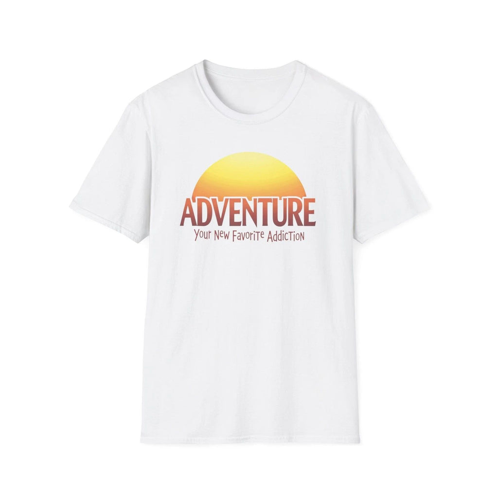 Adventure Your New Favorite Addiction Retro Horizon Typography T-Shirt