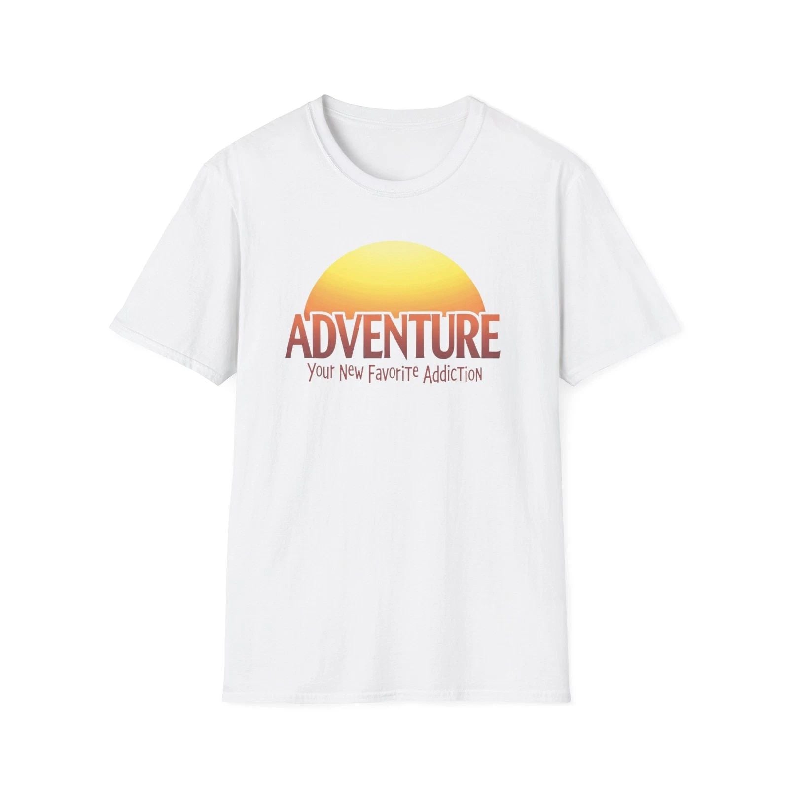 Adventure Your New Favorite Addiction Retro Horizon Typography T-Shirt