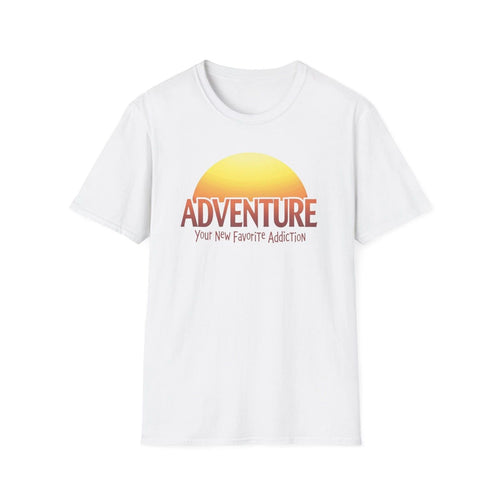 Adventure Your New Favorite Addiction Retro Horizon Typography T-Shirt