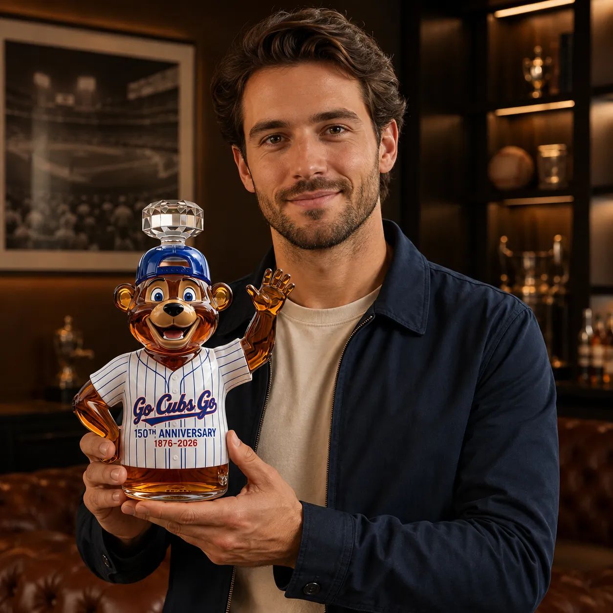 Go Cubs Go 150th Anniversary Bear Bottle