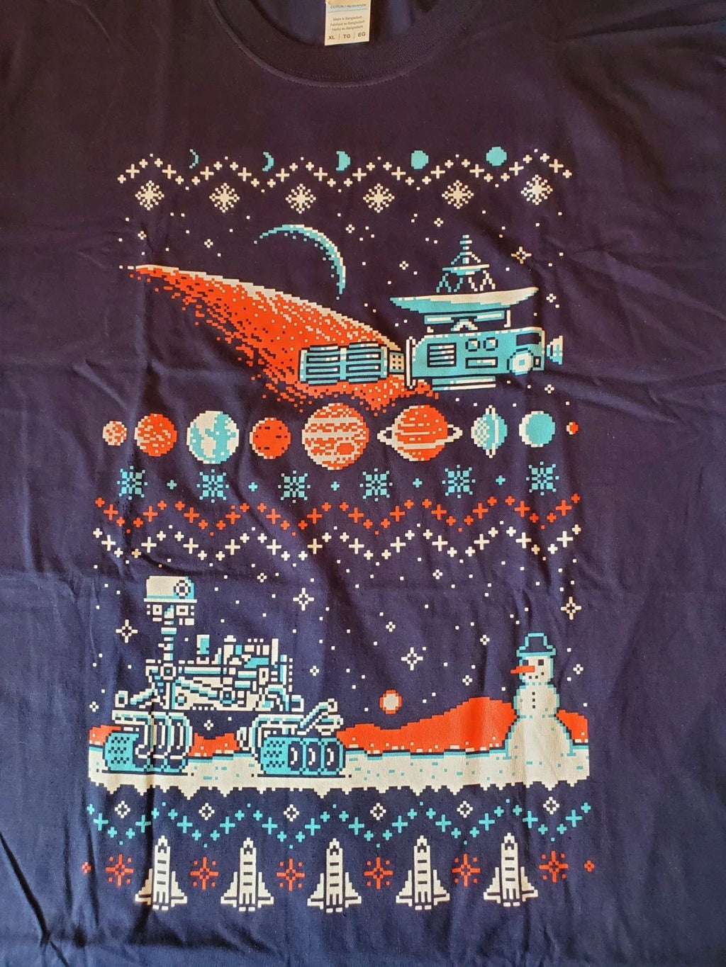 NEW Loot Crate Exclusive NASA 8-Bit Space Holiday Shirt - Mars Rover - XL