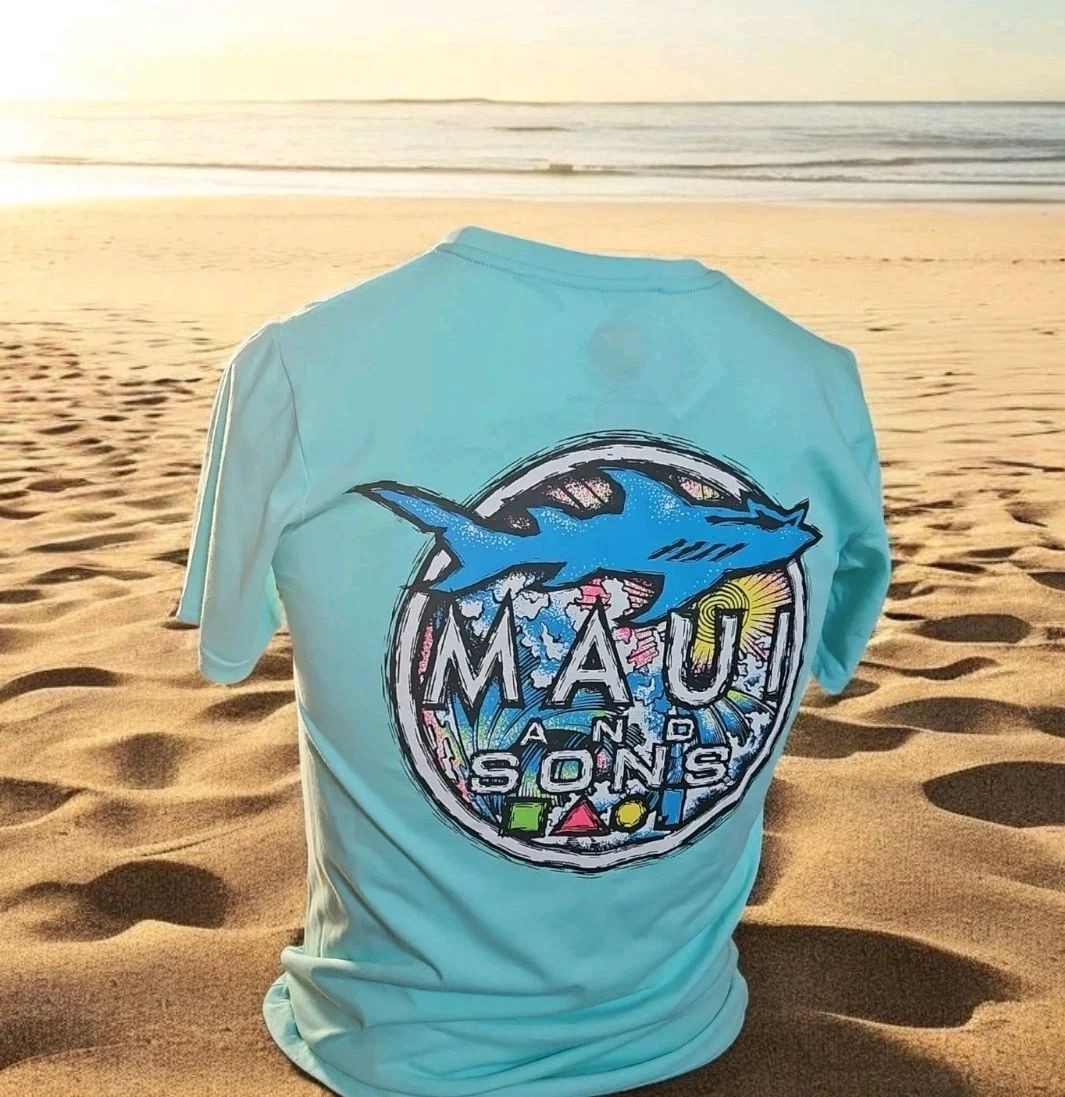 MAUI & SONS Celadon Surf (S) Small T-Shirt Light Turquoise