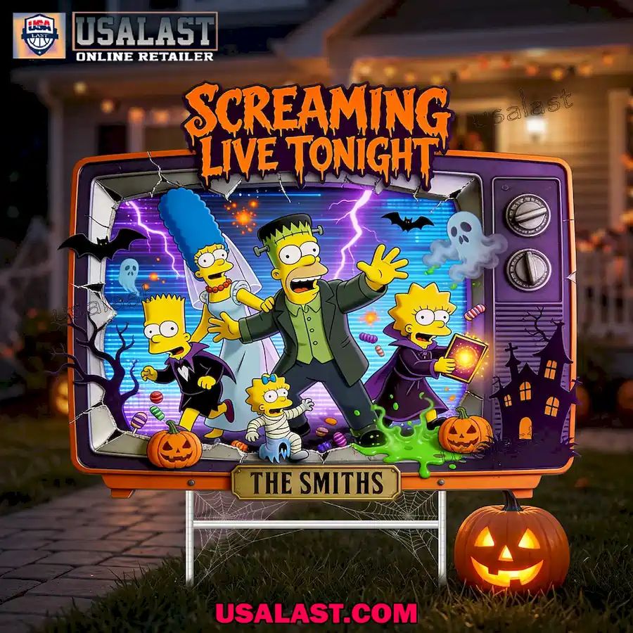 The Simpson Family Screaming Live Tonight Halloween Yard Sign