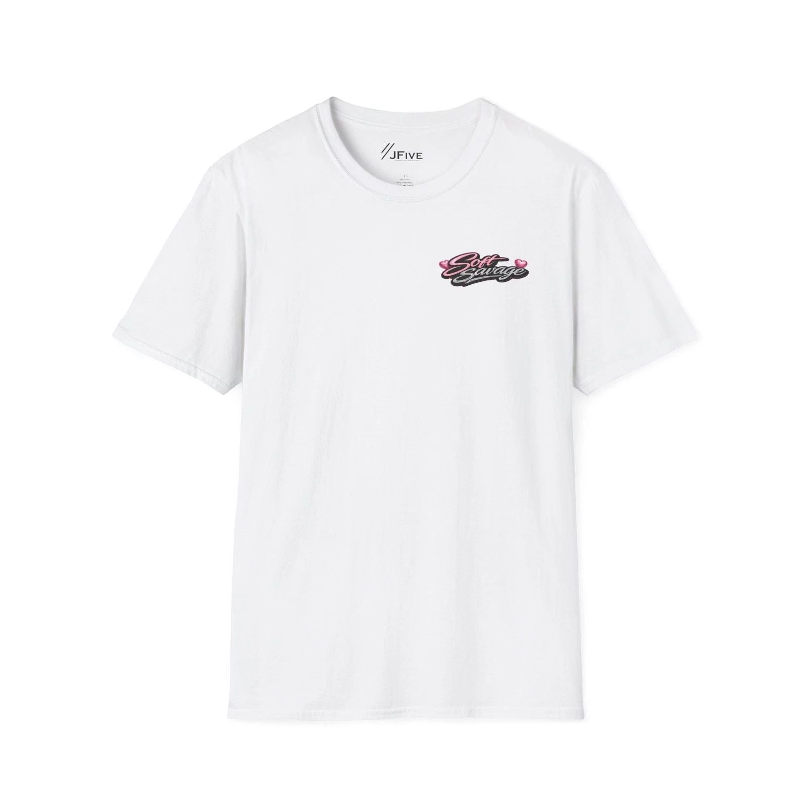 Soft Savage butterfly roses T-Shirt | pink floral skull graphic