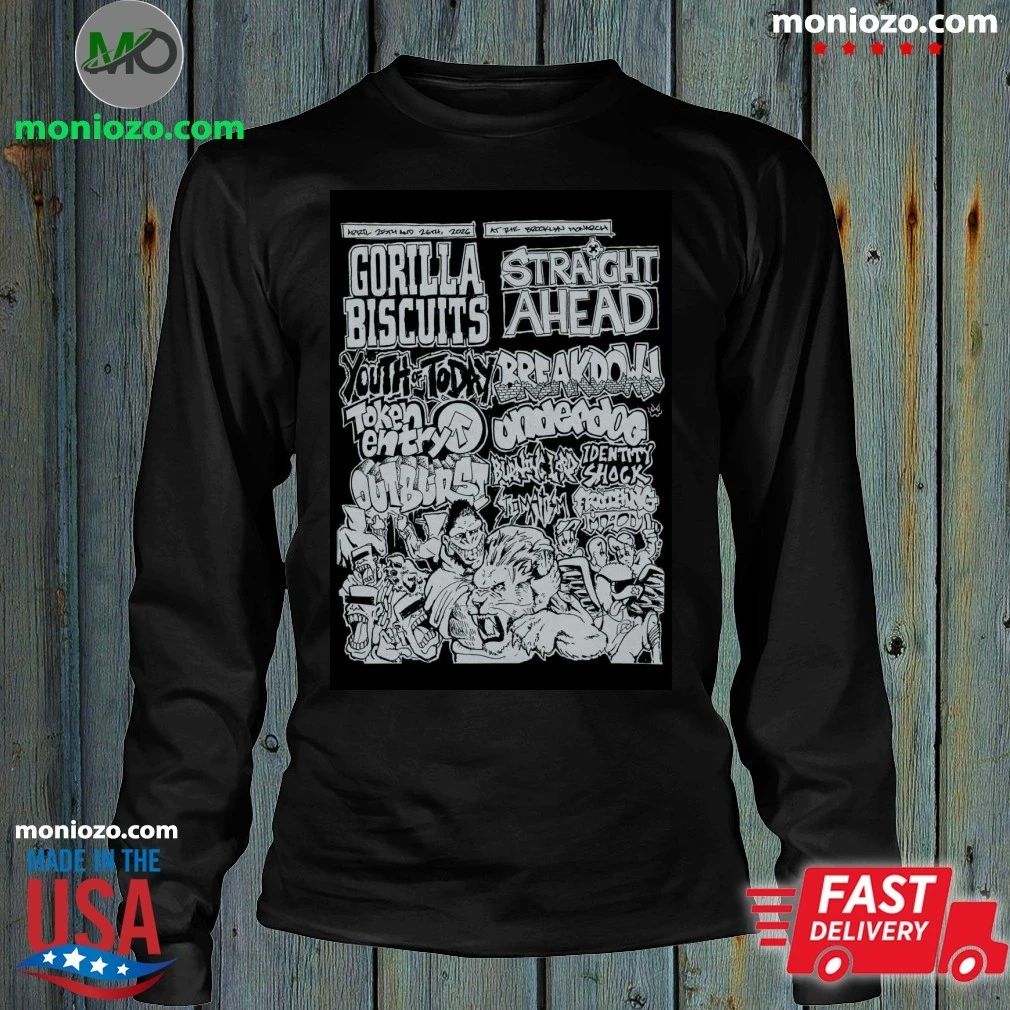 Original April 25-26, 2026 Monarch Gorilla Biscuits Straight Ahead Poster T-Shirt