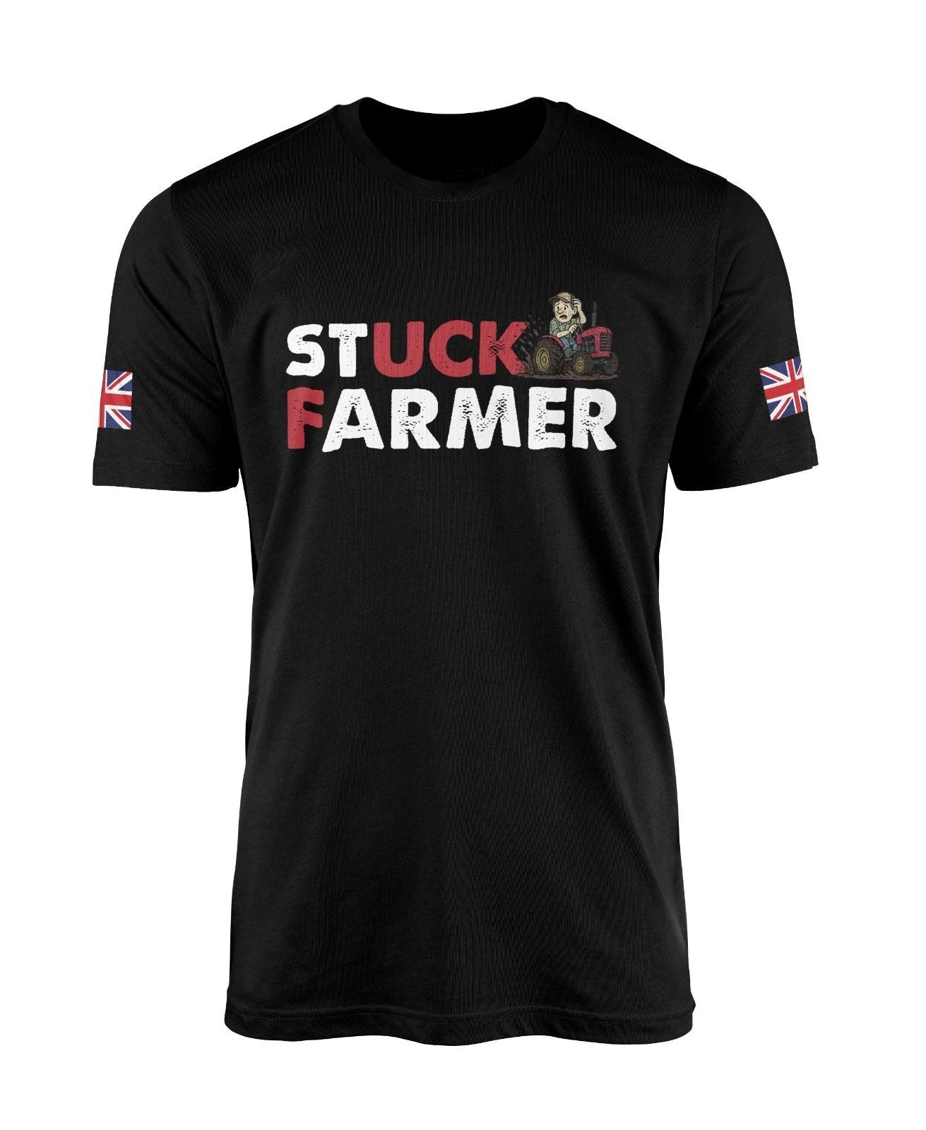 Funny 'Stuck Farmer' Political Farming Comedy Slogan PUN Printed Premium T-Shirt
