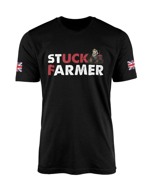 Funny 'Stuck Farmer' Political Farming Comedy Slogan PUN Printed Premium T-Shirt
