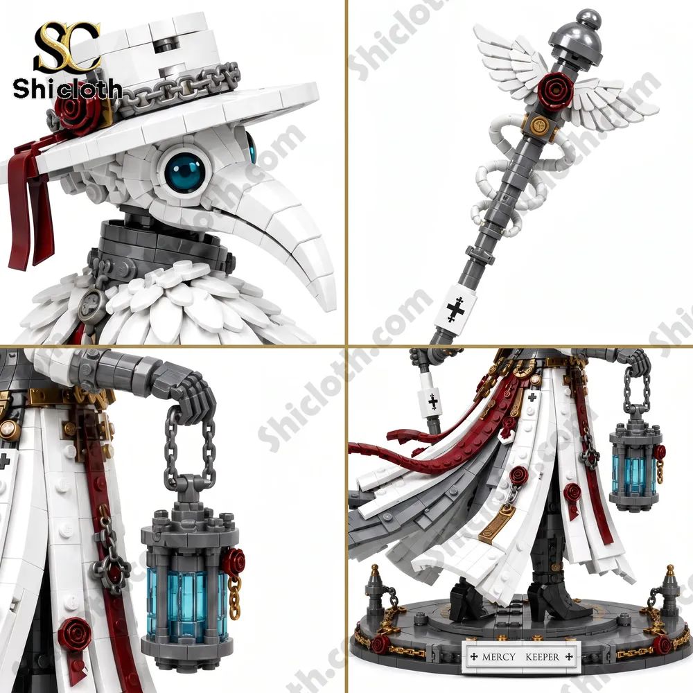 Mercy Keeper White Plague Doctor Building Brick Set