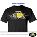 Ford 1932 Vintage Retro Coupe American Graffiti Movie Cartoon Car Black T Shirt