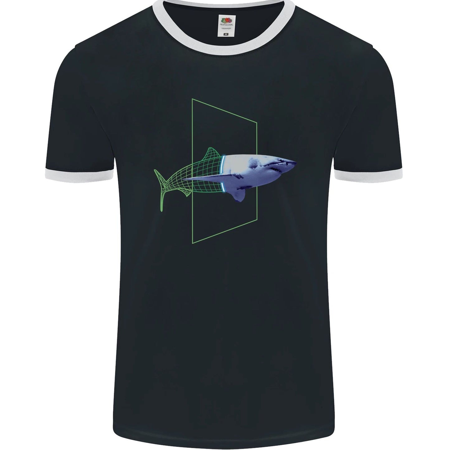 A SCI-FI Shark Mens Ringer T-Shirt FotL