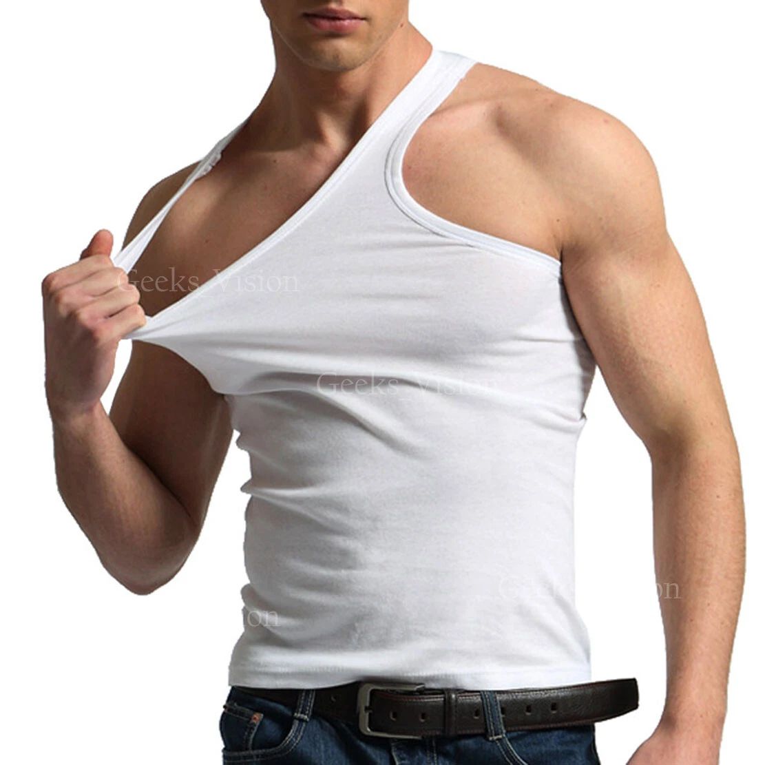 3 6 Pack Mens 100% Cotton Tank Top A-Shirt Wife Beater Undershirt Workout Shirt
