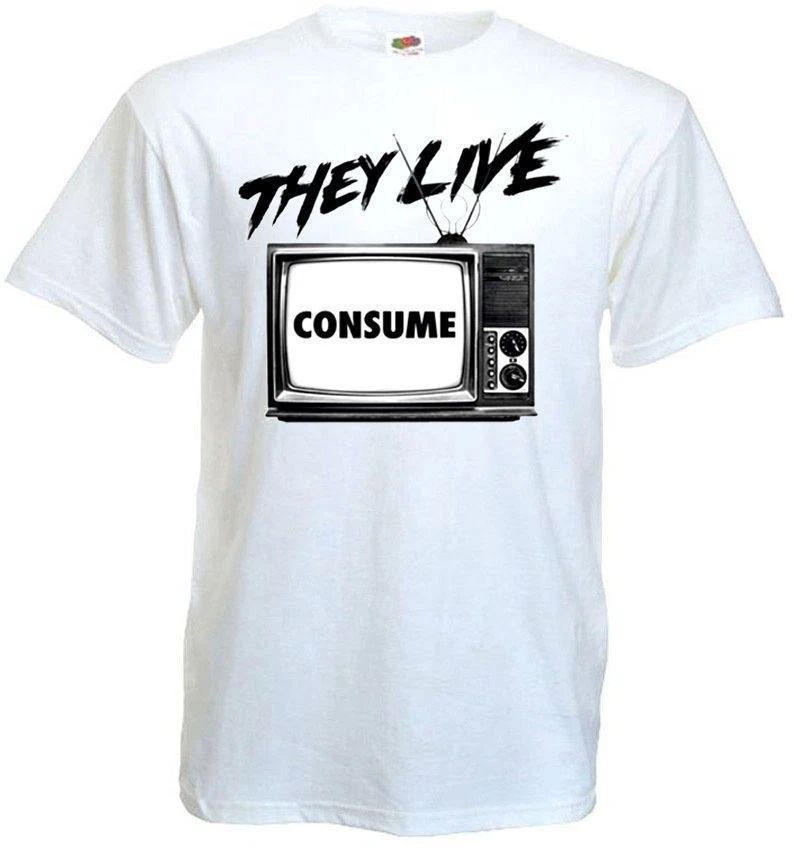 They Live v6 T shirt white movie poster all sizes S-5XL