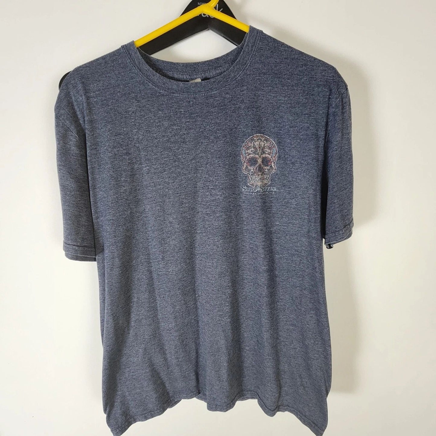 Vintage Surf Style Skull Gilden Tag Tshirt Black Large Biloxi Beach, MS