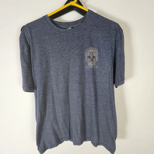 Vintage Surf Style Skull Gilden Tag Tshirt Black Large Biloxi Beach, MS
