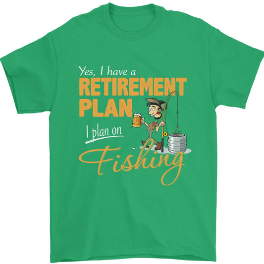 Retirement Plan Fishing Funny Fisherman Mens T-Shirt 100% Cotton