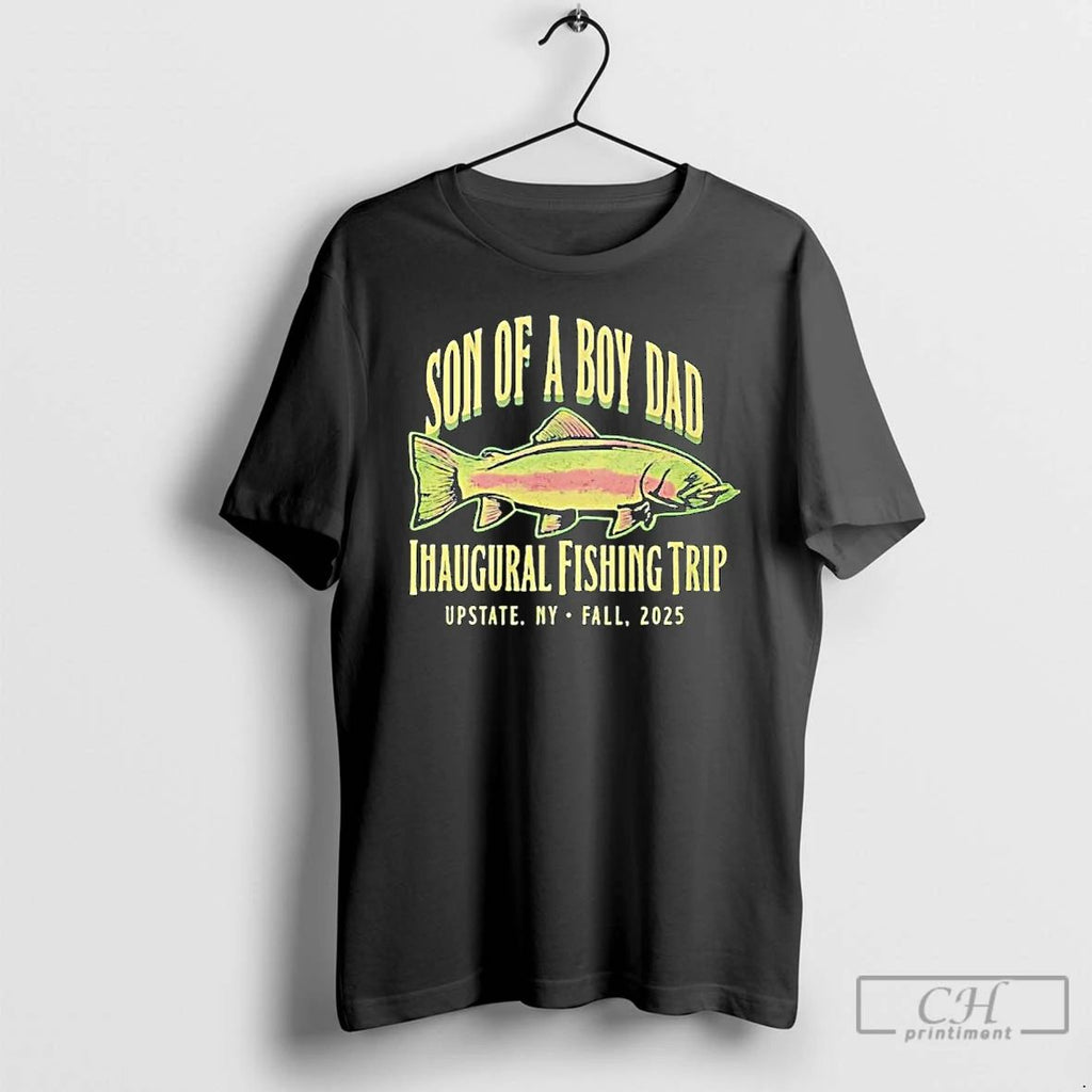 Classic Son Of A Boy Dad Inaugural Fishing Trip 2025 Ornaments T Shirts