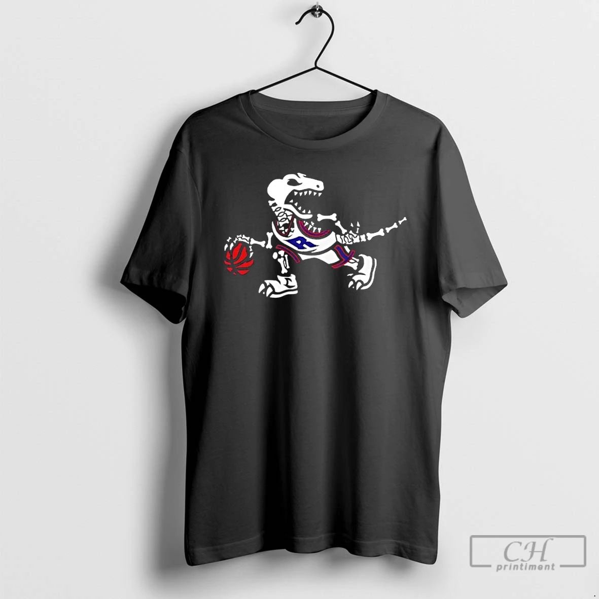 Classic Skeleton Toronto Raptors Glow Up Halloween 2 Sided T Shirts