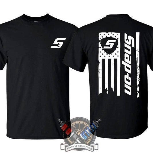 Snap-On American Flag T-Shirt – USA Flag, Perfect for Garage Enthusiasts