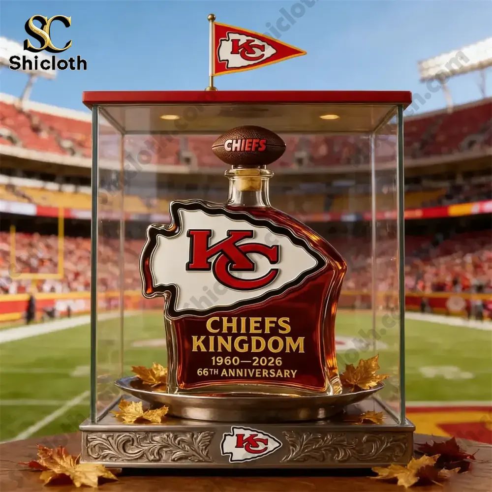 Chiefs Kingdom 66th Anniversary Commemorative Whiskey Glass Bottle