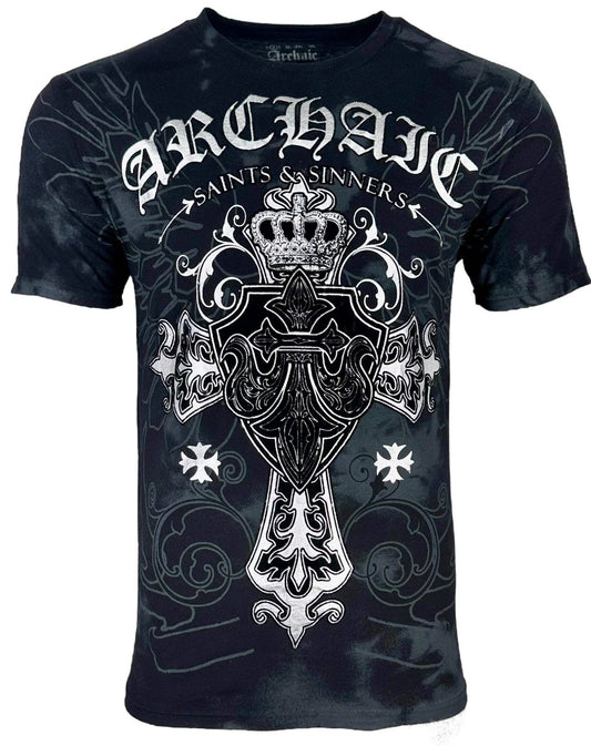 Archaic by Affliction Men's T-Shirt Sinestro Biker Cross Tattoo S-5XL