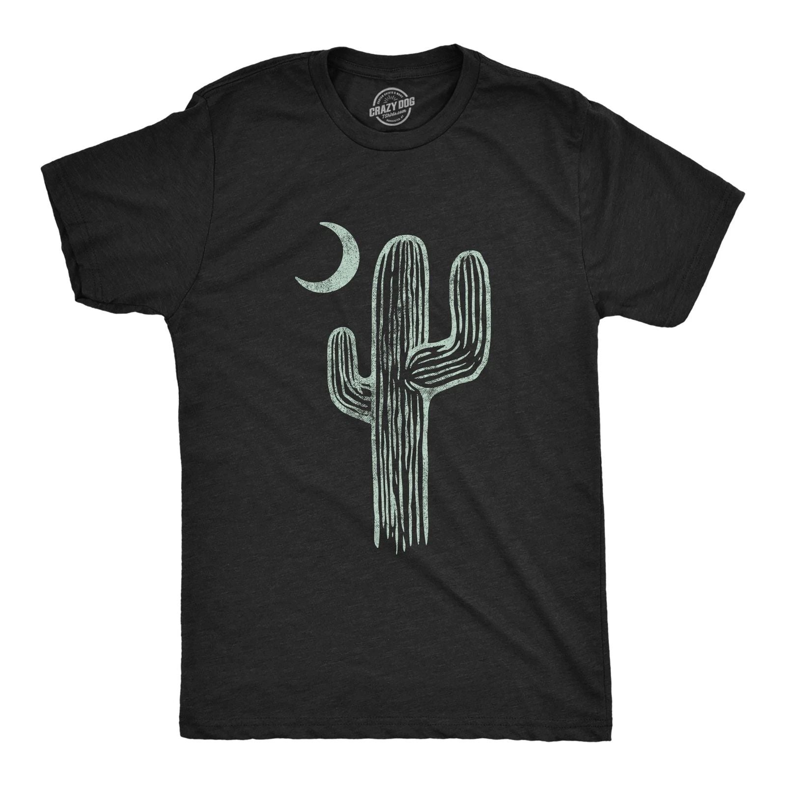 Mens Cactus Moon T Shirt Cute Desert Night Graphic Novelty Tee